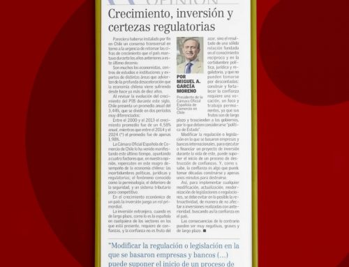 Columna de opinión del Presidente de la Cámara Española de Comercio